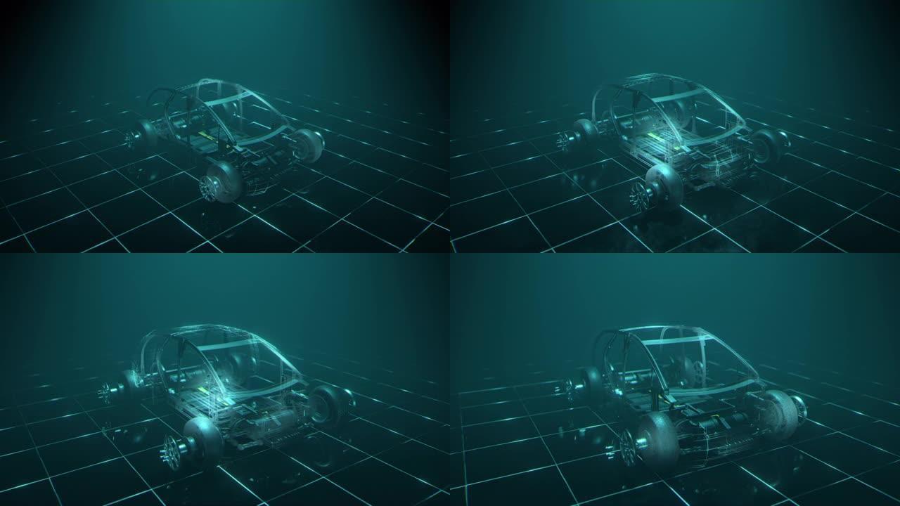 概念性电动汽车的计算机可视化
