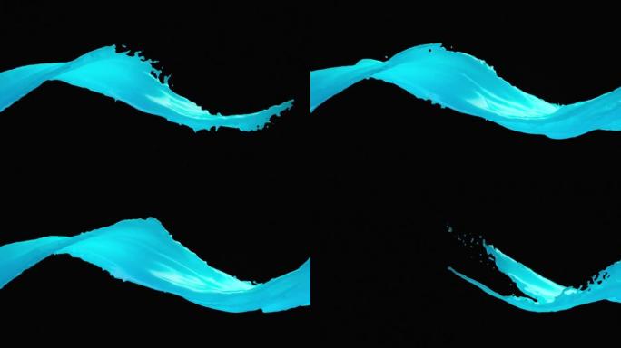 流动油漆-蓝色-液体，颜色，创造力-水平运动