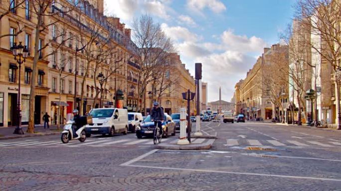 巴黎街。国外外国街头街区