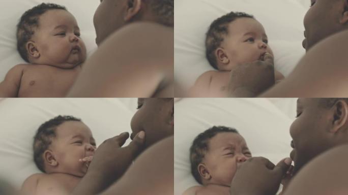 哭泣的新生婴儿黑人儿童哄娃模式出生婴儿