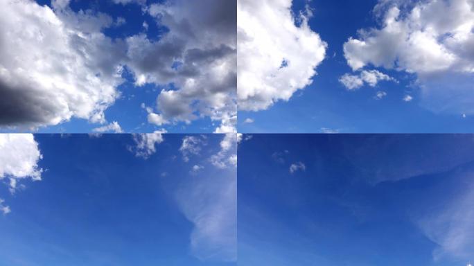 云远离蓝天，并带有文本或徽标的复制空间
