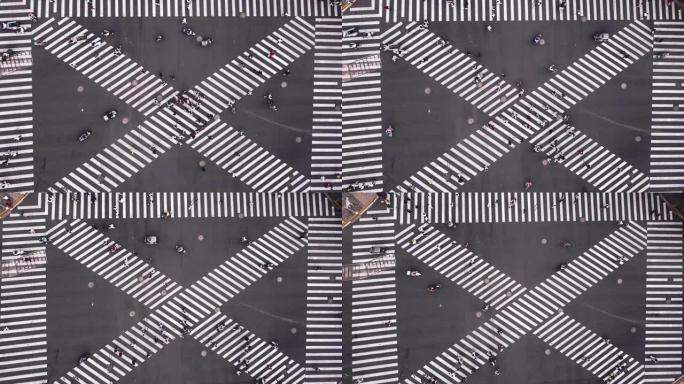 城市街道交叉口的T/L无人机视点