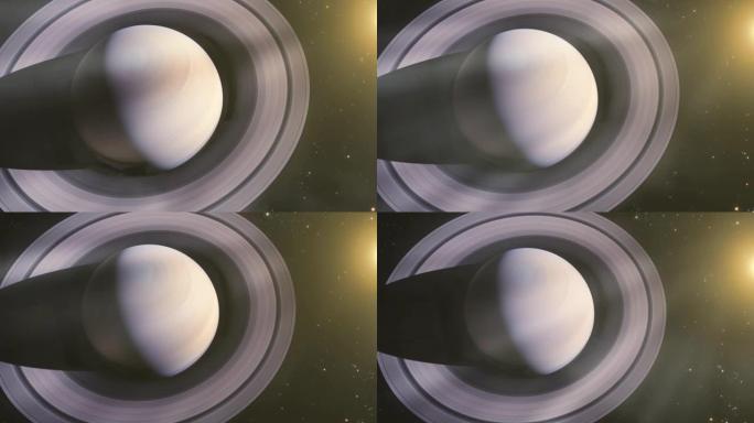 土星从上面。NASA提供的这段视频的元素。