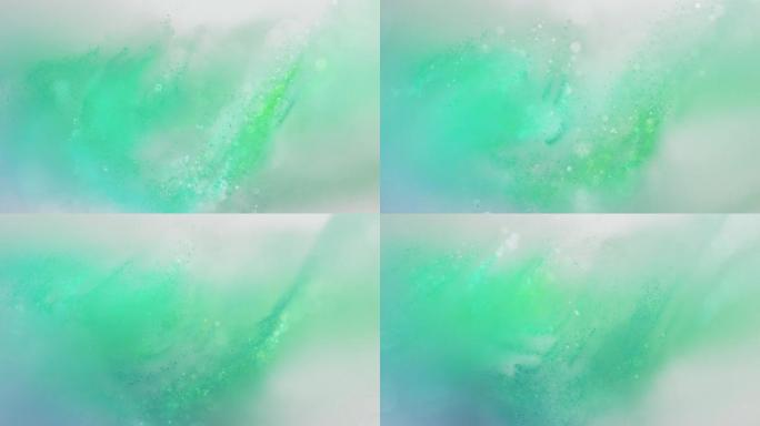 景深浅的美丽粒子-可循环，浅绿色版本-抽象背景动画