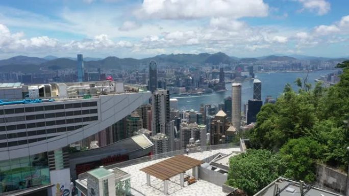 香港维多利亚山顶大厦无人机景观