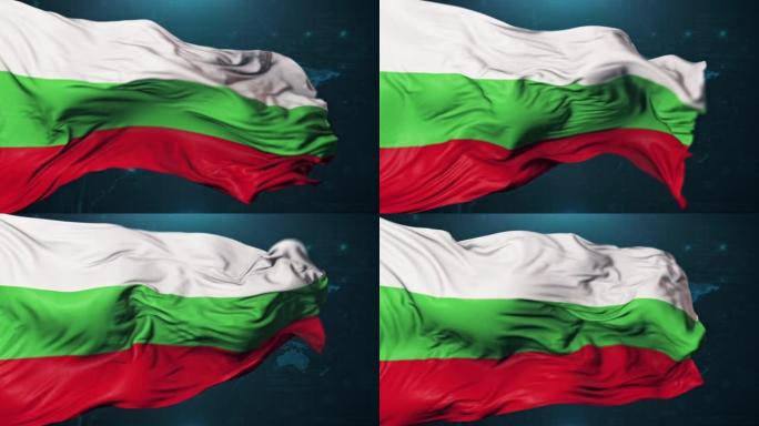 保加利亚国旗，深蓝色背景