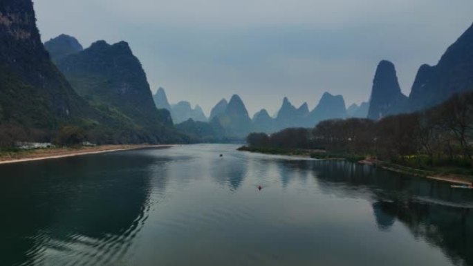 中国桂林漓江景观唯美中国旅游资源假日旅游