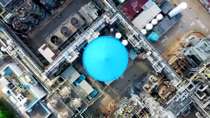 香港的天然气站厂区厂房俯拍航拍全景大景