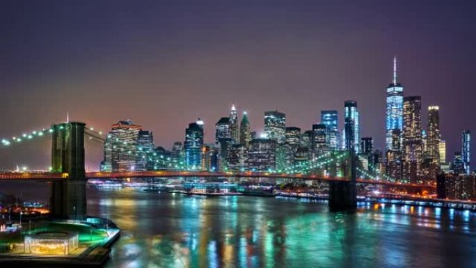 大曼哈顿金融区。繁华都市大桥