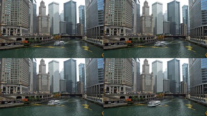 金融区的芝加哥河。
