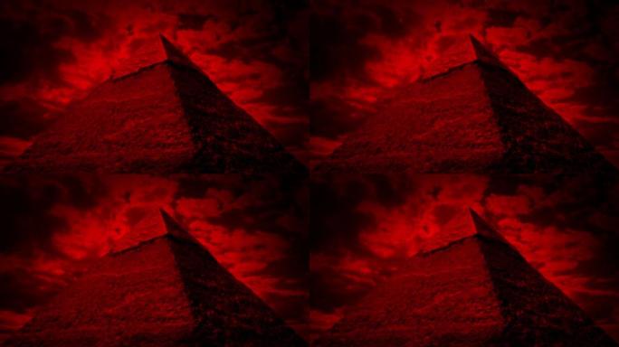 天启红色天空的大金字塔