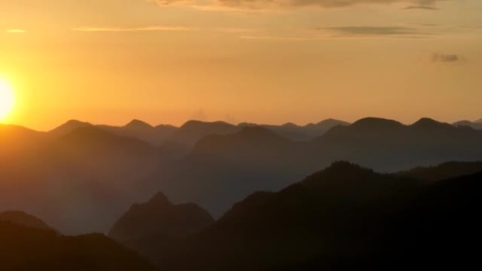 山日出景观鸟瞰图大山自然风光片头