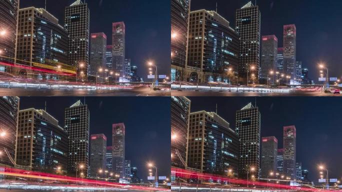 T/L TU夜间北京交通低视角