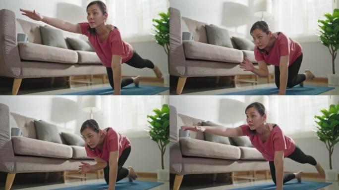 亚洲体育女性在家锻炼