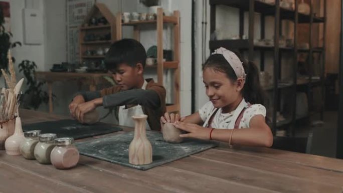 儿童揉捏粘土实拍视频素材宣传片