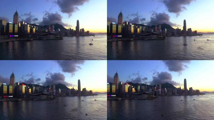 香港的夜景海边宣传素材cbd