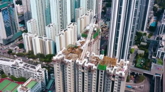 香港城市的建筑工地