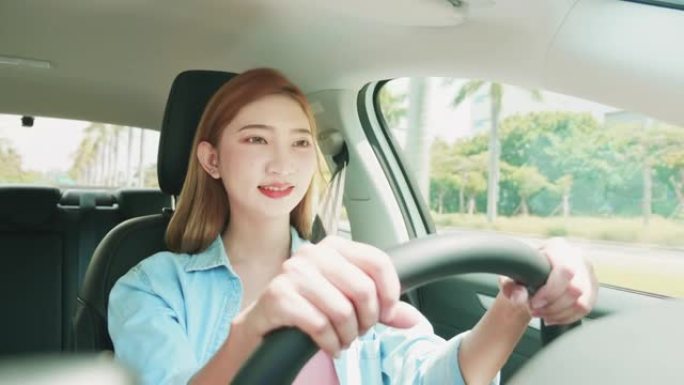 亚洲年轻女子驾驶汽车