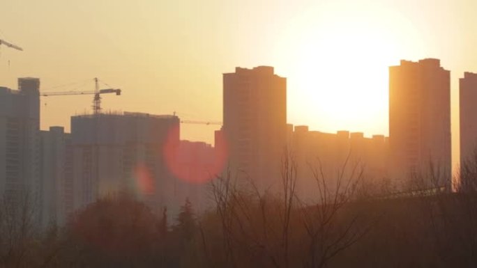 日出时的建筑工地建筑工地