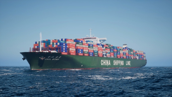海运物流集装箱轮船货船物流船国际贸易