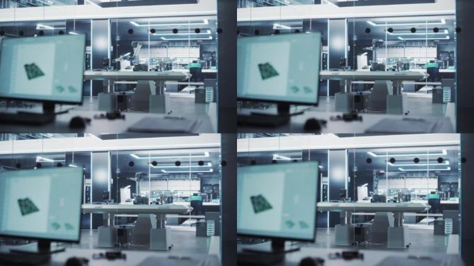 建立镜头: 操作机械臂站在高科技研究设施的桌子上。具有人工智能能力的机器人手在工业机器人开发初创公司