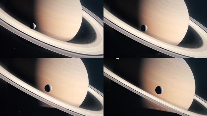 环绕土星气体巨行星运行的卫星土卫六