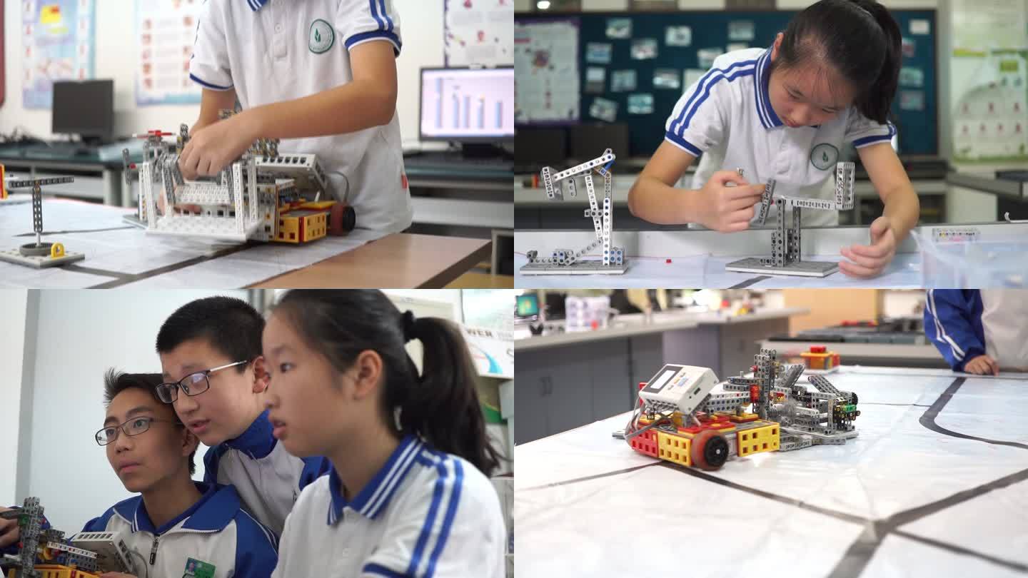 小学生研究制作机器人小发明
