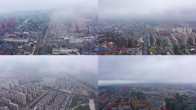 城市上空雨后穿云