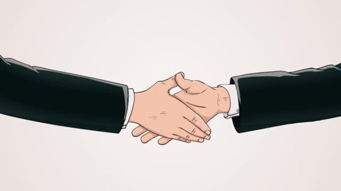 两个商人之间的合作在一个白色背景与光哑光。握手的概念、商业协议、政治、会议、国际友谊关系、外交官握手