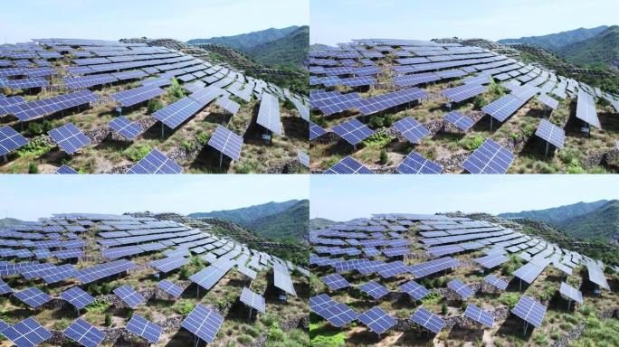 太阳能发电站航拍可再生新能源设备设施