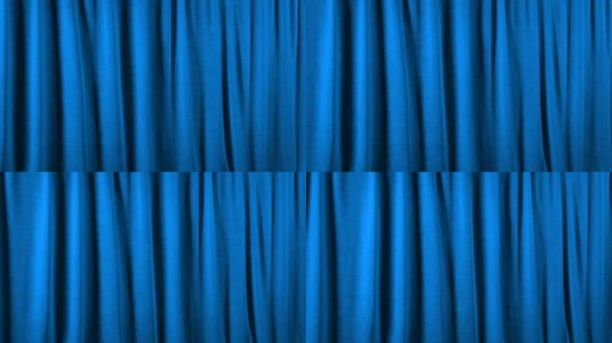 蓝色大窗帘移动镜头