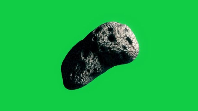 绿色屏幕3上无缝循环的太空小行星VFX元素
