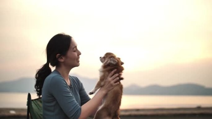 女人与狗狗咬人社区养狗宠物狂犬病