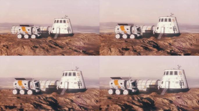 火星基地和漫游者建立第一个镜头