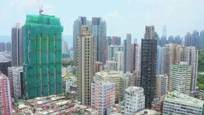香港九龙城鸟瞰图土地