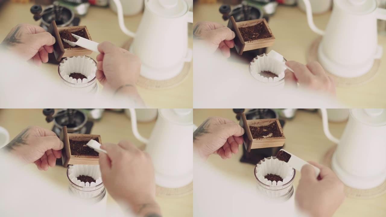 潮人做滴咖啡视频素材生活