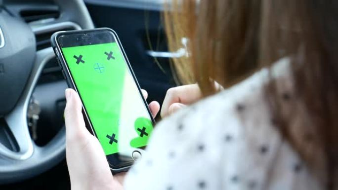 车内绿屏智能手机绿幕抠像模版浏览信息电子