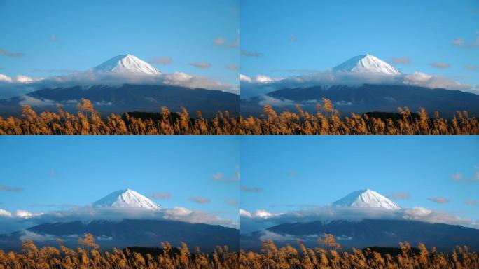 富士山与日本蓝天特写