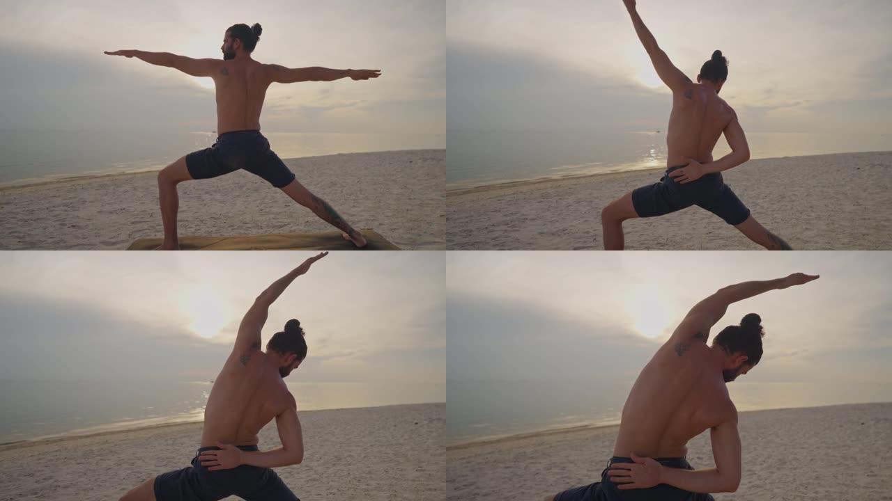 海滩上的瑜伽