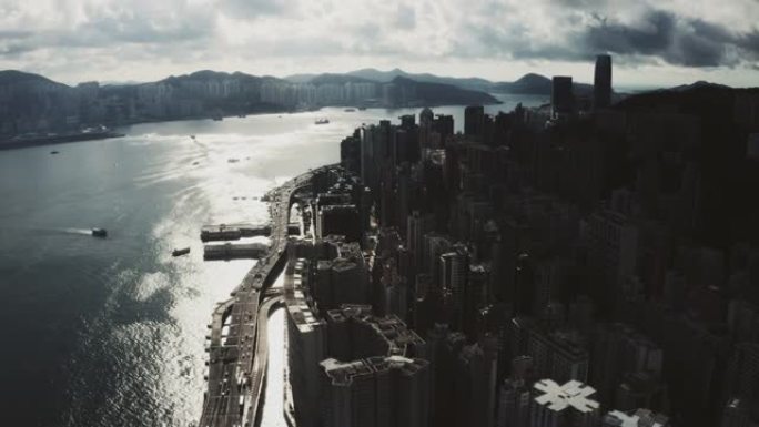 香港城市的鸟瞰图行政特区一国两制天际线