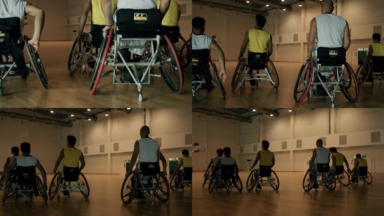 一个在专业队打轮椅篮球的年轻人。
