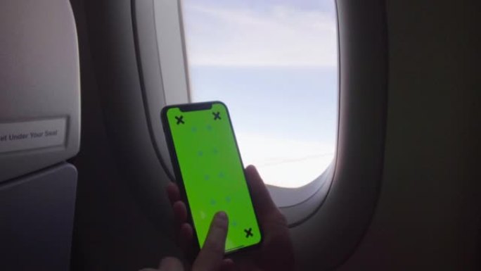 手动在平面绿色屏幕上使用智能手机