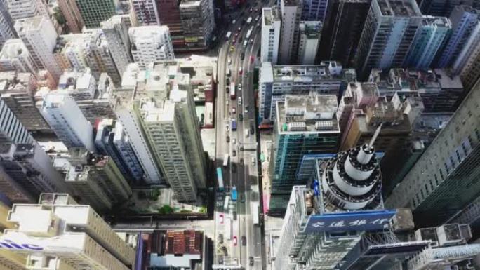 香港城市场景的鸟瞰图