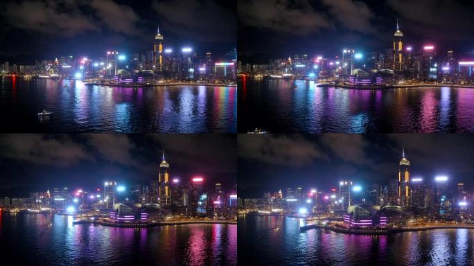 香港的夜景夜色夜晚天际线商务区