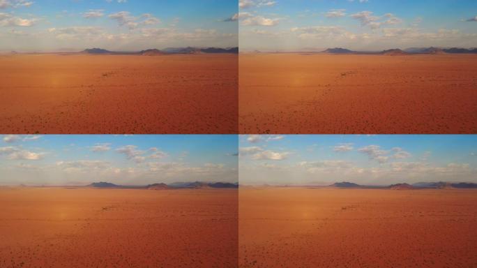 WS阳光明媚的广阔沙漠景观，纳米比亚，非洲