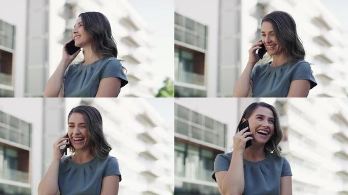 一名年轻女商人在城市使用智能手机的4k视频片段