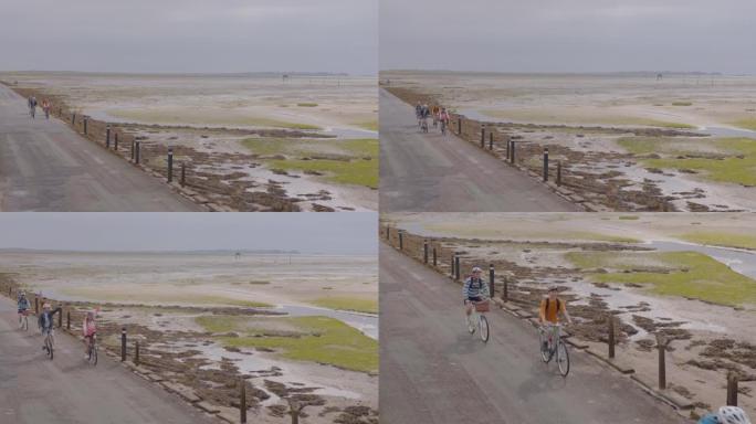 沿着海岸骑自行车沿着海岸骑自行车骑行