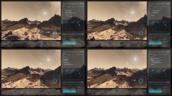 数字显示科幻HUD-外星球的表面
