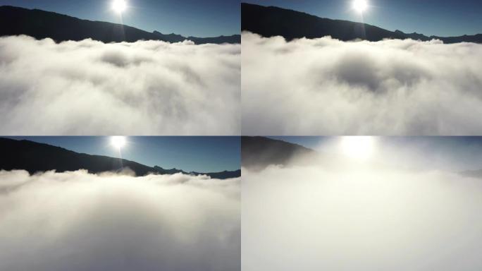 飞越云层平流雾平流云云雾大雾