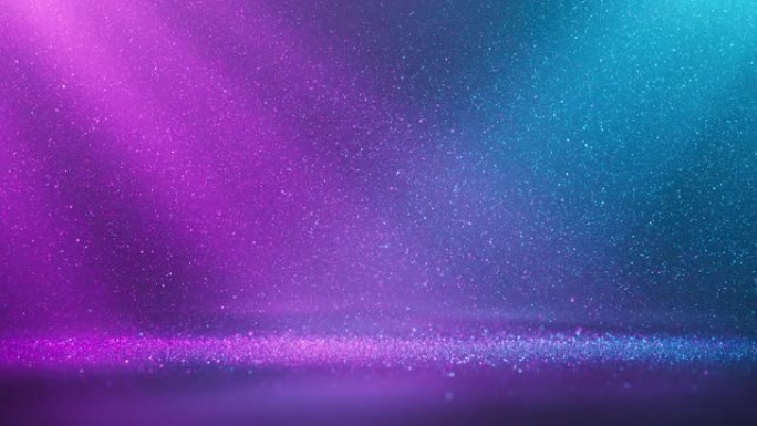 多色粒子和聚光灯-可循环背景动画-紫色，蓝色